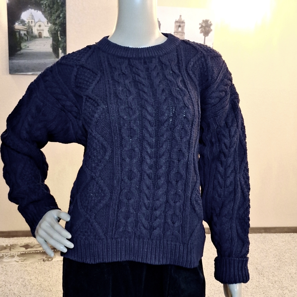 Blue Cable Sweater